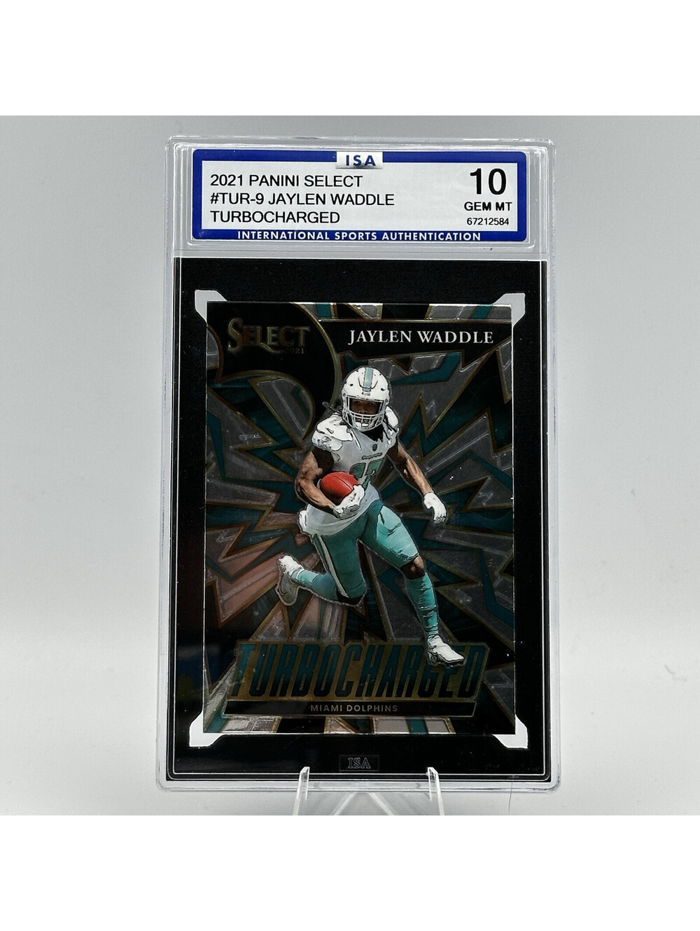 Jaylen Waddle 2021 Panini Select Turbocharged #TUR-9 ISA 10 Gem Mint Dolphins
